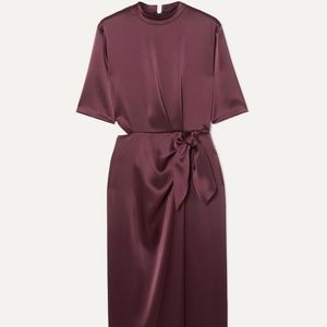 Nanushka Saffron Cutout Satin Midi Dress Size S